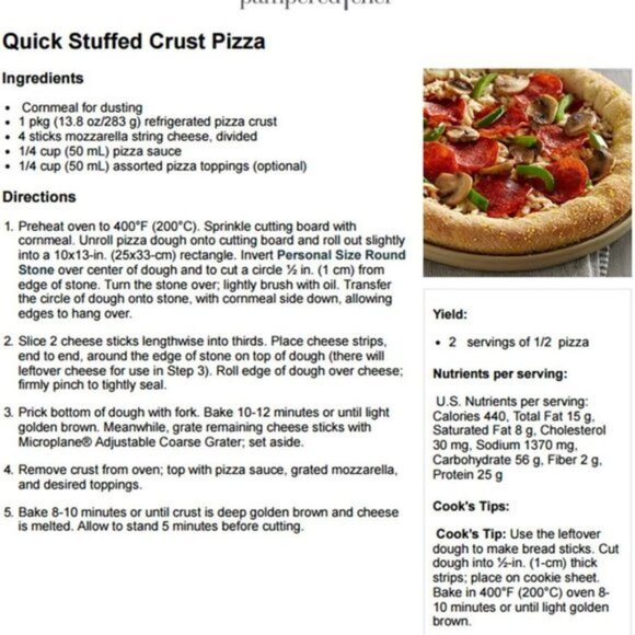 Pampered Chef Pizza Stone Personal Pizza Toaster Oven Pan 8.5" - Picture 5 of 6